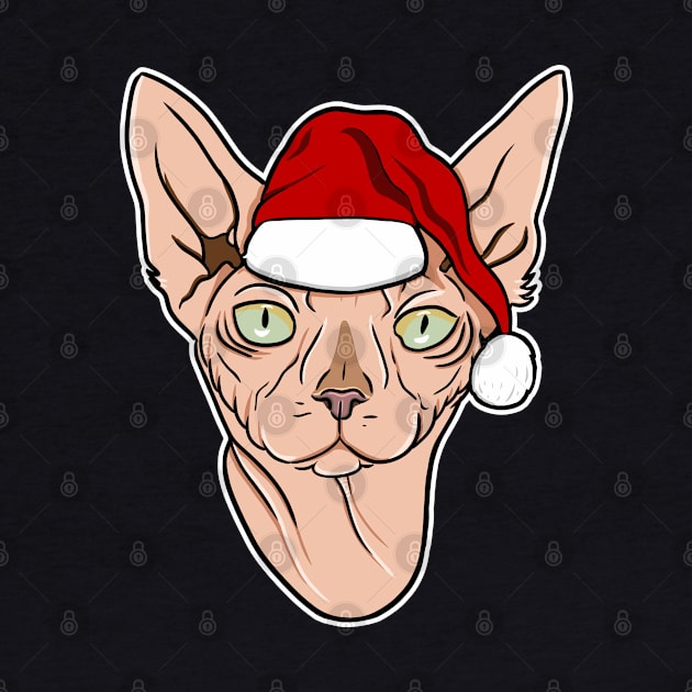 Santa Sphynx cat by Spectralstories